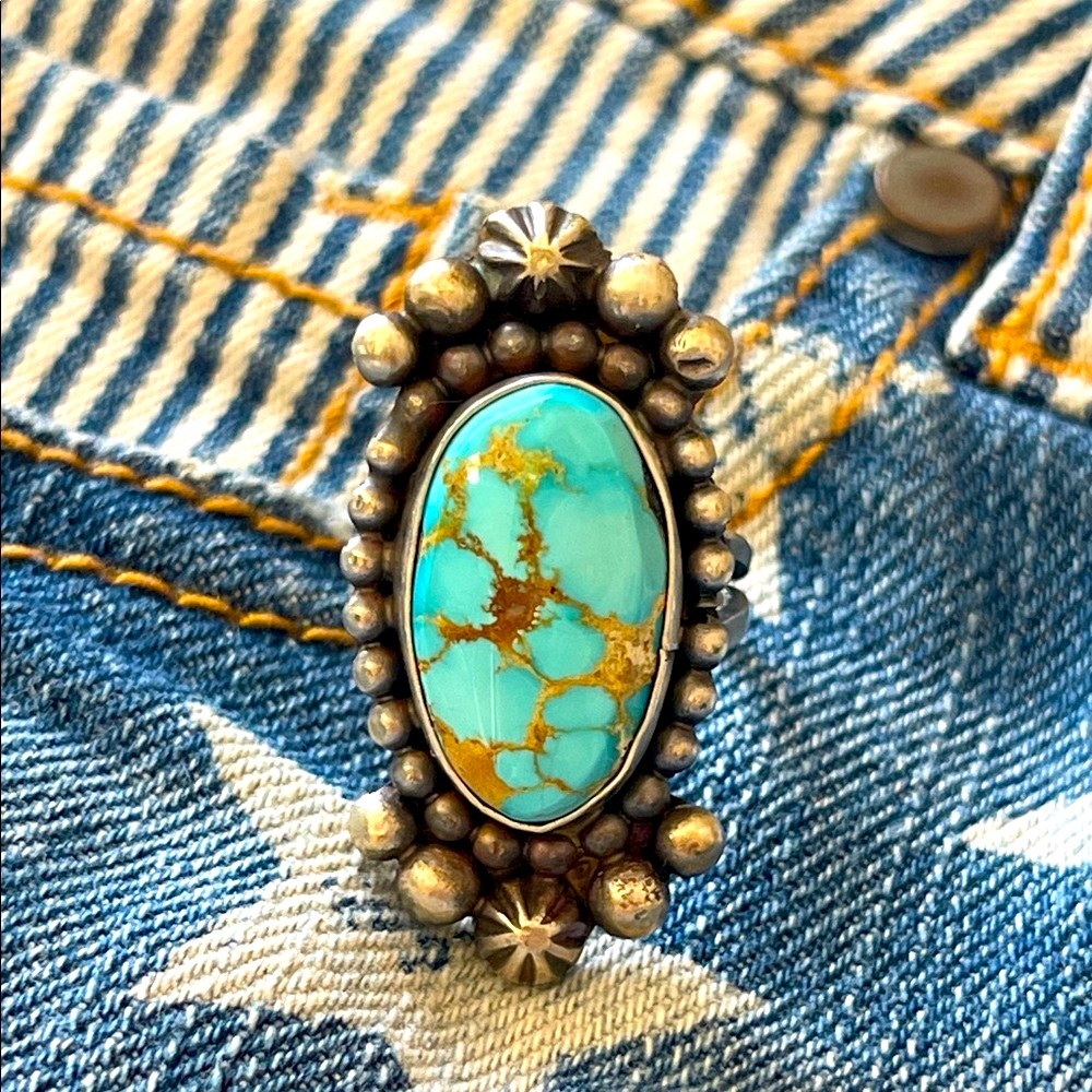 native American vintage sterling silver and Turquoise  Ring